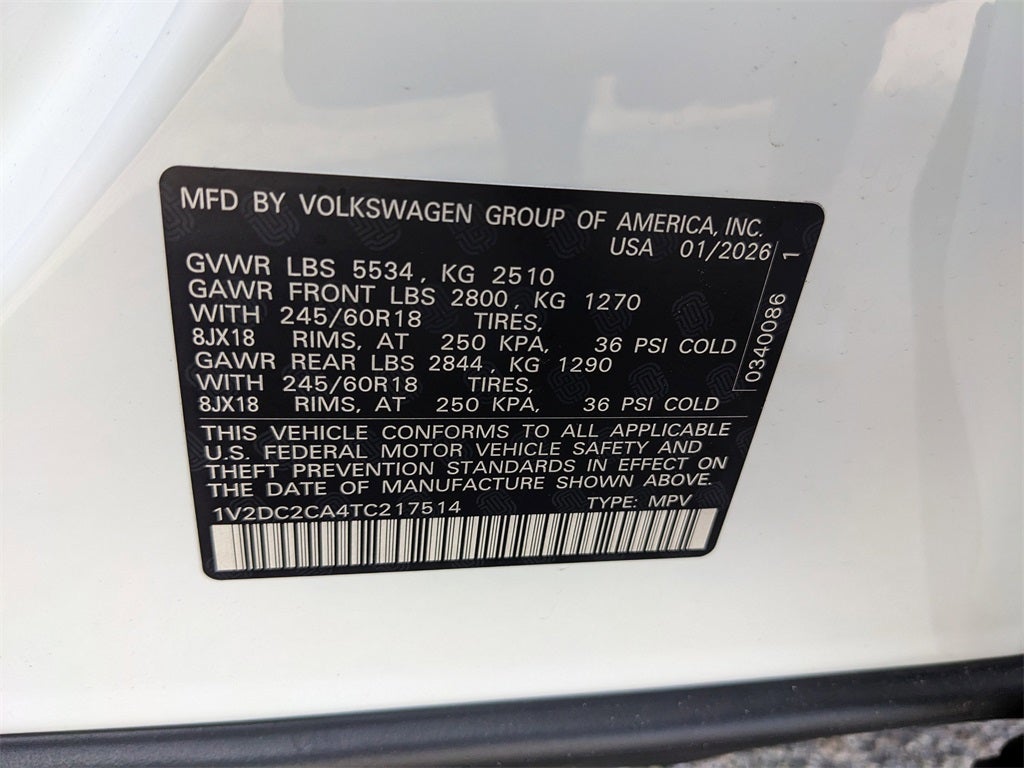 2026 Volkswagen Atlas Cross Sport 2.0T SE