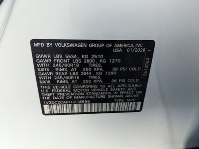 2026 Volkswagen Atlas Cross Sport 2.0T SE