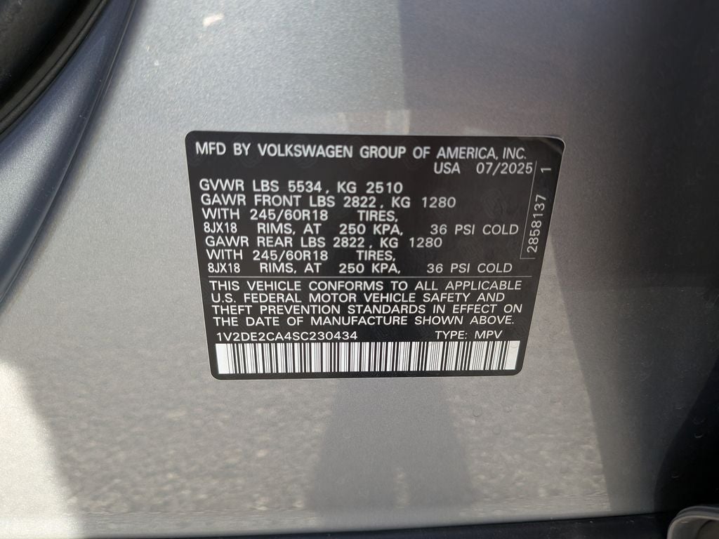 2025 Volkswagen Atlas Cross Sport 2.0T SE
