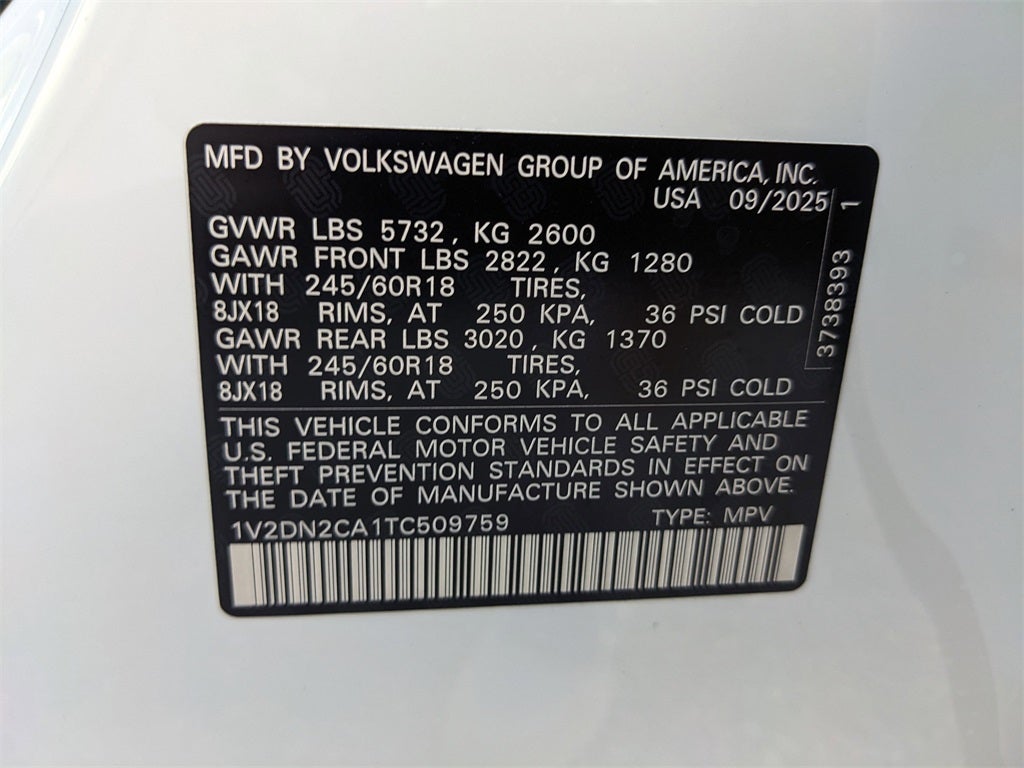 2026 Volkswagen Atlas 2.0T SE