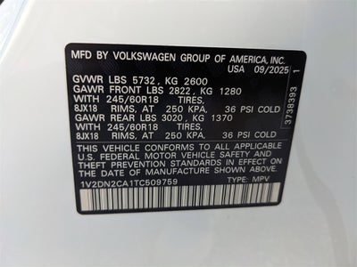 2026 Volkswagen Atlas 2.0T SE