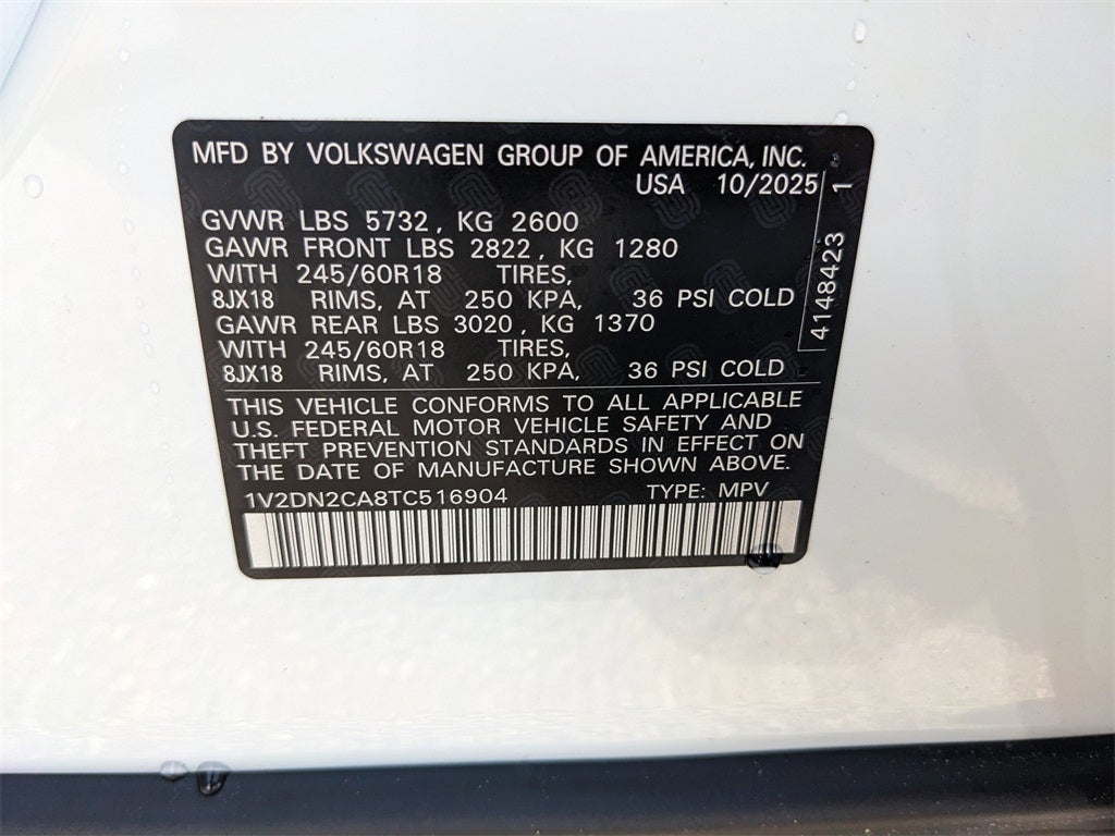 2026 Volkswagen Atlas 2.0T SE