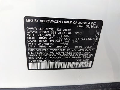 2025 Volkswagen Atlas 2.0T SE