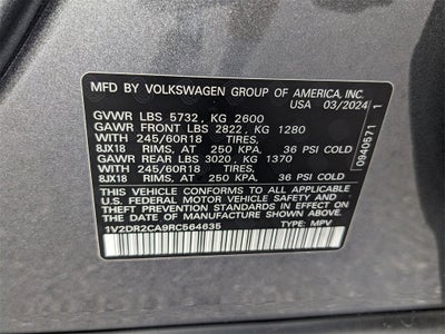 2024 Volkswagen Atlas 2.0T SE