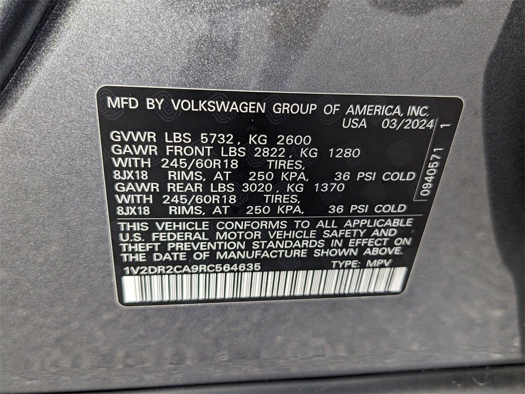 2024 Volkswagen Atlas 2.0T SE