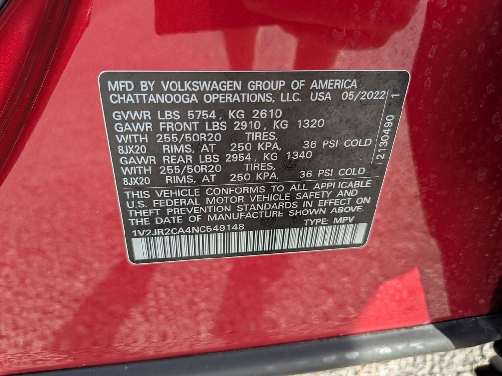 2022 Volkswagen Atlas 3.6L V6 SE w/Technology