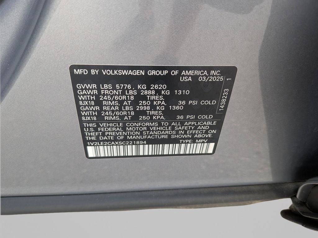 2025 Volkswagen Atlas Cross Sport 2.0T SE