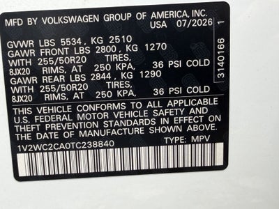 2026 Volkswagen Atlas Cross Sport 2.0T SE w/Technology