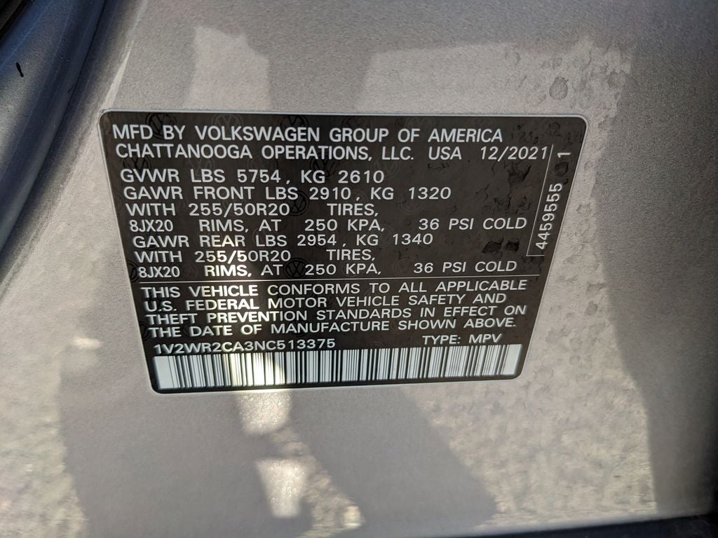 2022 Volkswagen Atlas 3.6L V6 SE w/Technology