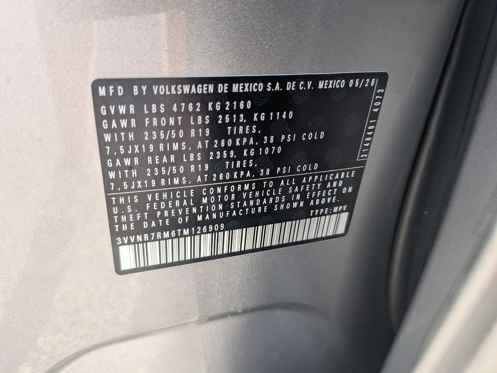 2026 Volkswagen Tiguan 2.0T SE