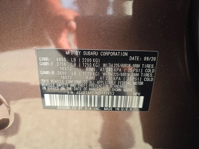 2021 Subaru Outback Touring