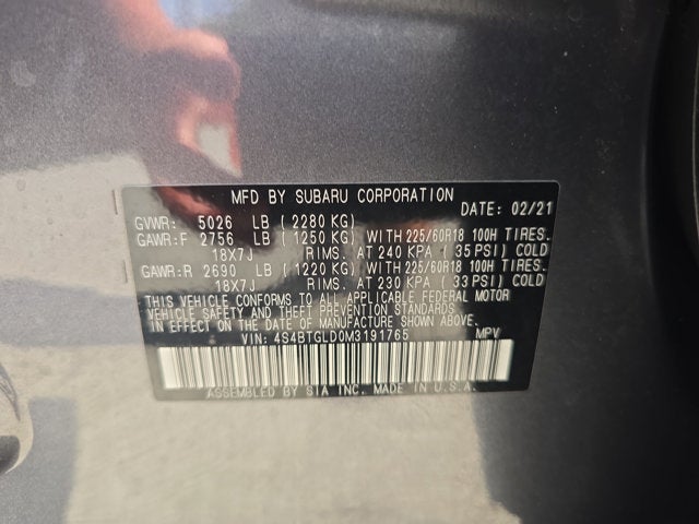 2021 Subaru Outback Onyx Edition XT