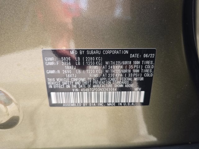 2022 Subaru Outback Touring XT