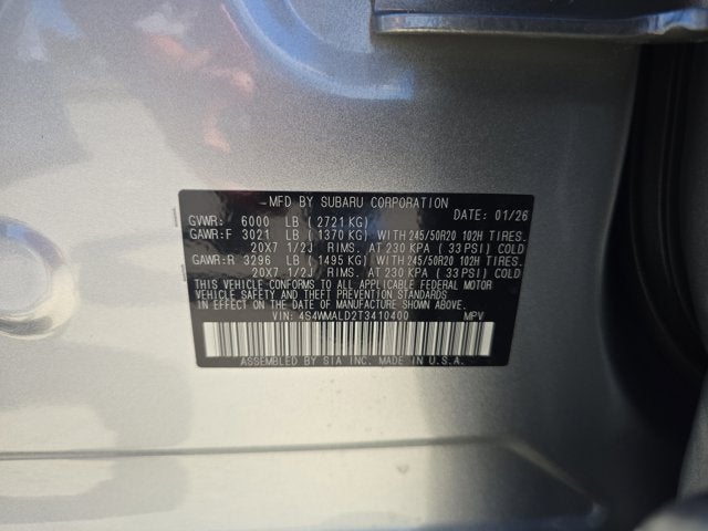 2026 Subaru Ascent Onyx Edition Touring