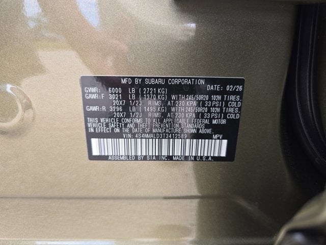 2026 Subaru Ascent Onyx Edition Touring