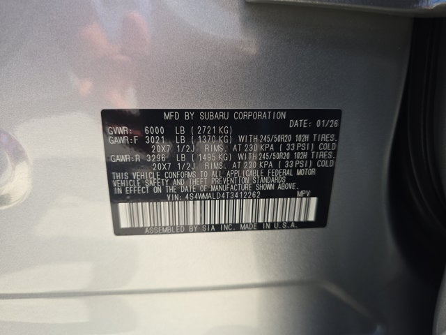 2026 Subaru Ascent Onyx Edition Touring