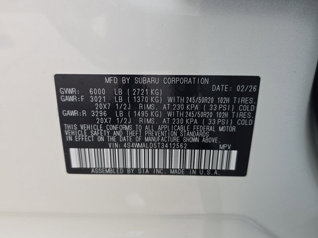 2026 Subaru Ascent Onyx Edition Touring