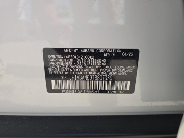 2026 Subaru WRX Limited