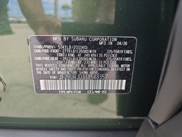 2026 Subaru Outback Touring XT