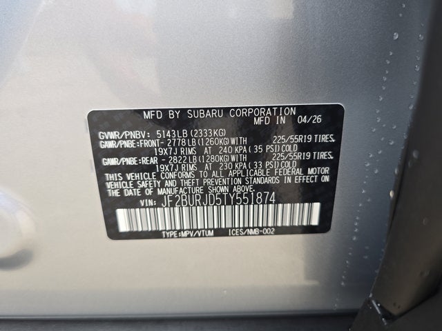 2026 Subaru Outback Touring XT