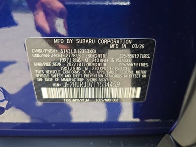 2026 Subaru Outback Touring XT