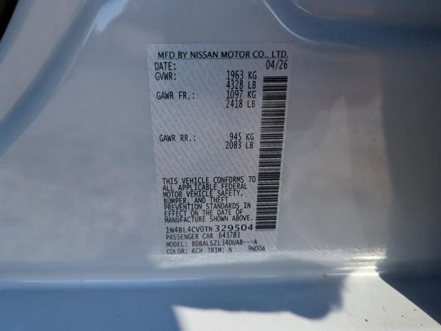 2026 Nissan Altima 2.5 SR