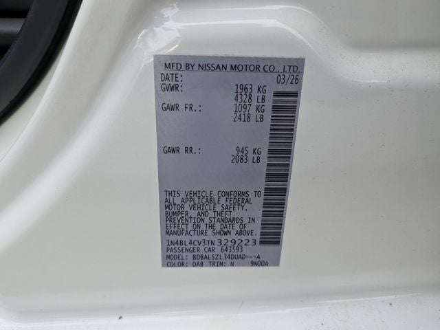 2026 Nissan Altima 2.5 SR