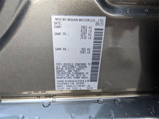 2025 Nissan Altima 2.5 SR