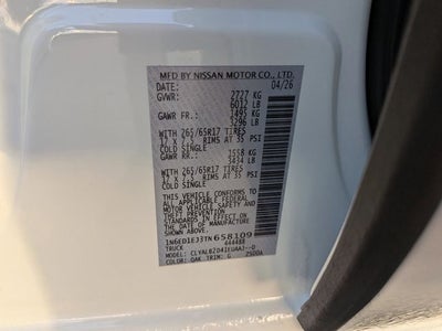 2026 Nissan Frontier SV