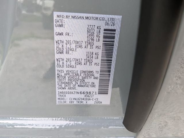 2026 Nissan Frontier PRO-4X w/R Package