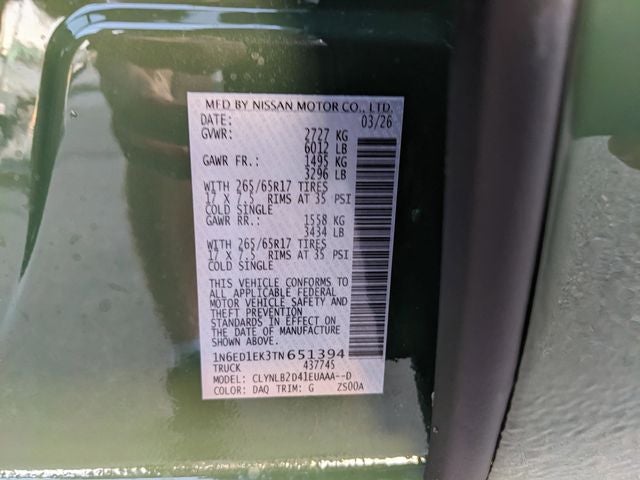 2026 Nissan Frontier SV