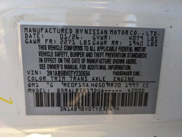 2026 Nissan Sentra S