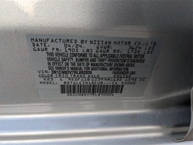 2024 Nissan Versa 1.6 S