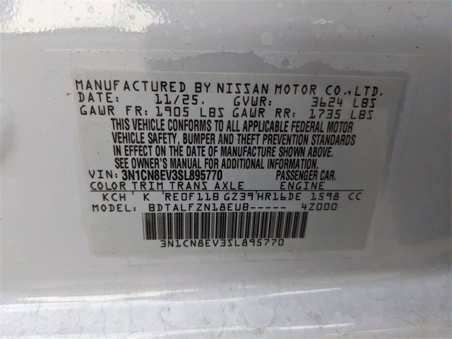 2025 Nissan Versa 1.6 SV