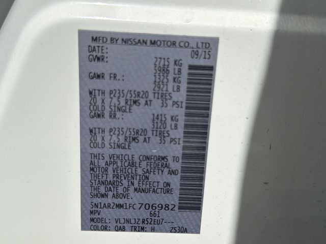 2015 Nissan Pathfinder Platinum